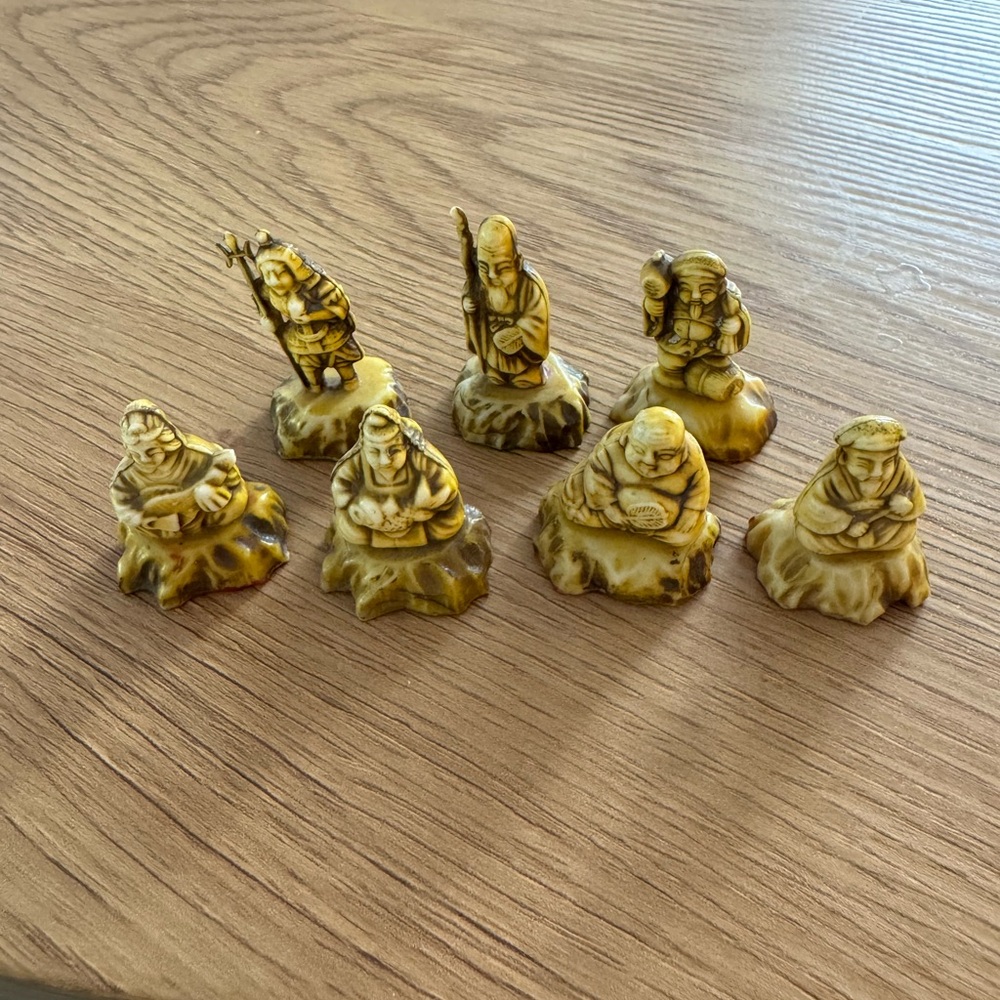 Vintage Made in Japan Seven Lucky Gods Figurine Set (7-Piece)